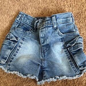 Jessica Simpson Light Blue Distressed Denim Cargo Shorts